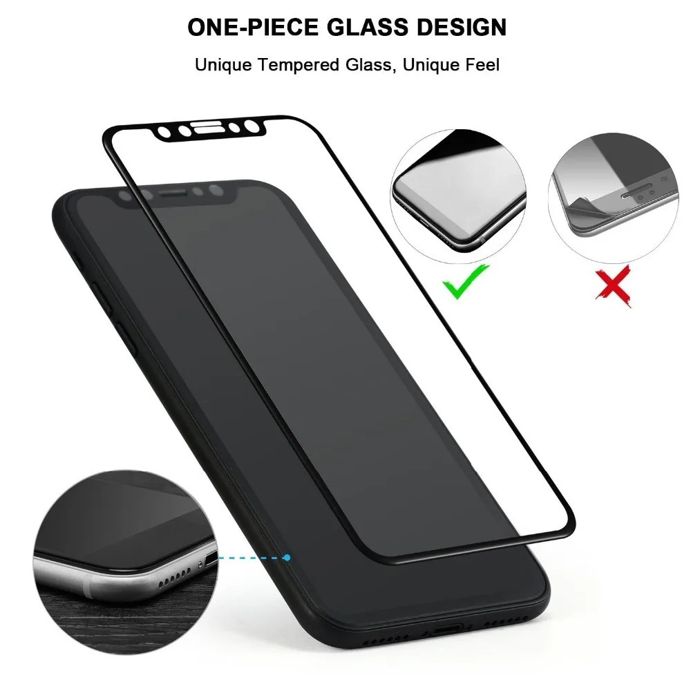 Для Iphone X черно-белый цвет 3D полное покрытие Защита экрана Защитная пленка для