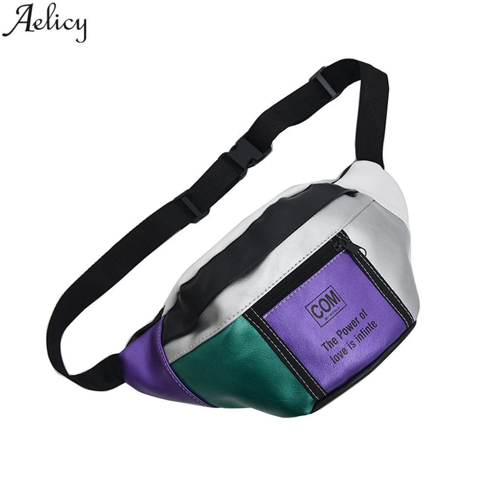 Aelicy сумка на грудь из искусственной кожи женская плечо с панелями пояс для