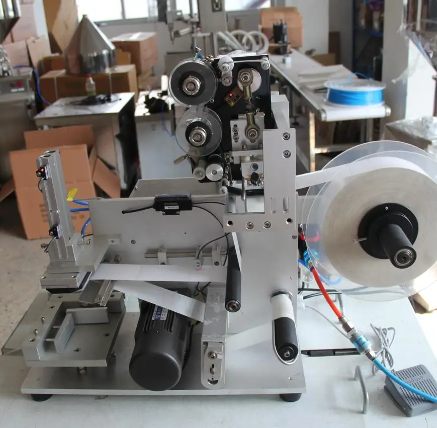 Flat Surface Semi Automatic Labeling Machine With Date Printer Cap Label Tail Sticker Labels Book Box Free Shipping | Бытовая техника