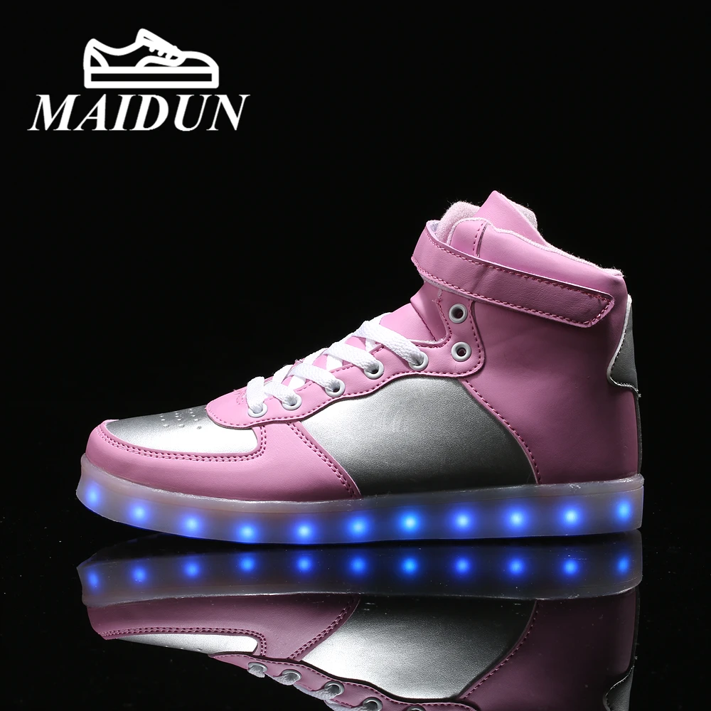 Высокие ПРИВЕЛО обувь мужской USB Зарядка неон корзина Пара Flash новый теннис