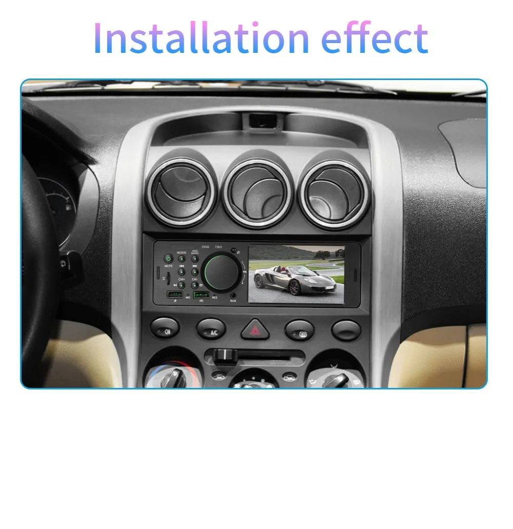 Автомобильный аудио автомобильный Радио 1 din Поддержка камеры заднего вида Bluetooth