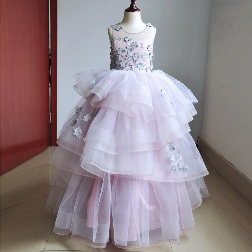 Girl Wedding Dress Kids Ball Gown Princess Party Birthday Clothes Floor Length Elegant for 4-14 year | Детская одежда и обувь