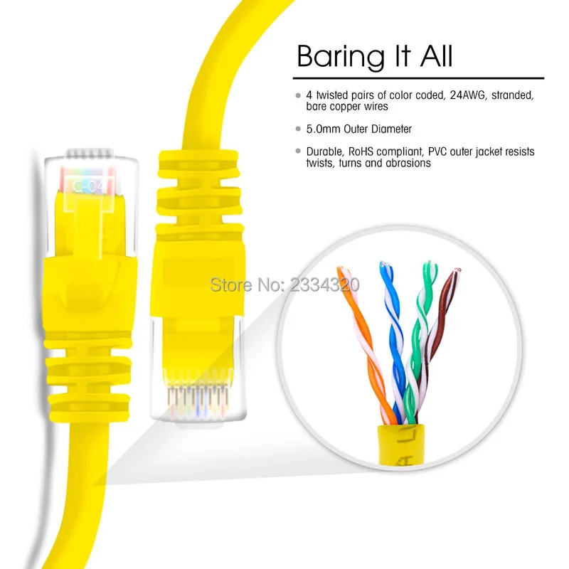 1 фут 30 см Ethernet кабель UTP желтый CAT5E RJ45 сетевой Патч корд Lan RJ 45 Компьютерные разъемы