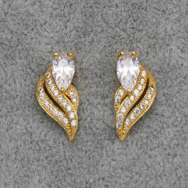 Pz ювелирные изделия маленький милый дизайн серьги фианит с цветочным узором