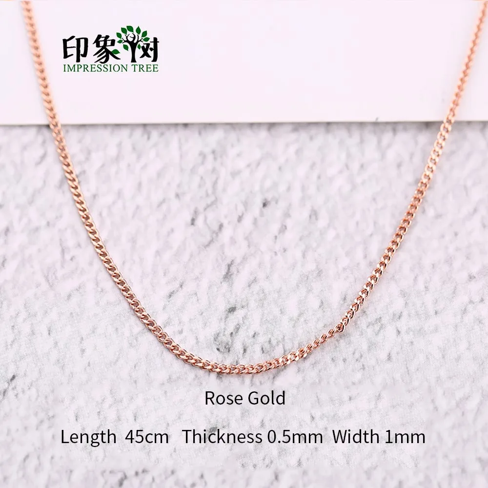 Rose Gold 1Pcs Высокое качество, 1 шт., длина 45 см, медные цепочки с омаром и удлинителем, цепочка из розового золота с серебряным покрытием, самодельные ювелирные изделия 27083 - Цвет: Rose Gold 1Pcs