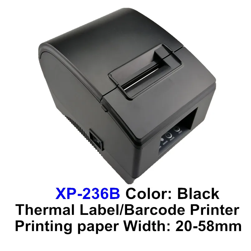 236B Label Printer Абсолютно 20-58 мм ширина термопринтер штрих-кода штрих-код принтер Qr код не сушки этикеток штрих-код POS принтер печать быстрая - Цвет: 236B Label Printer
