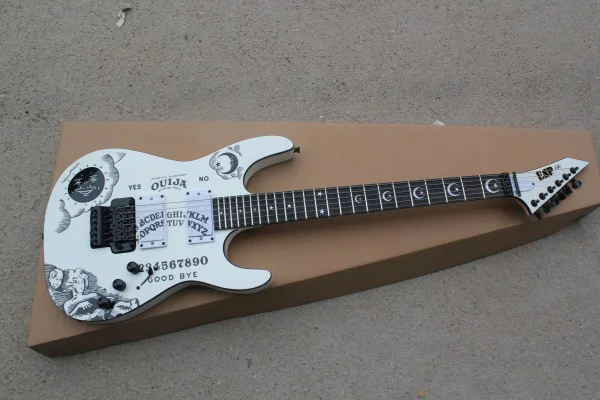 Custom shop KH-2 ouija электрогитара белая KSG kirk hammett signature ouija гитара moon and star inlays гитара