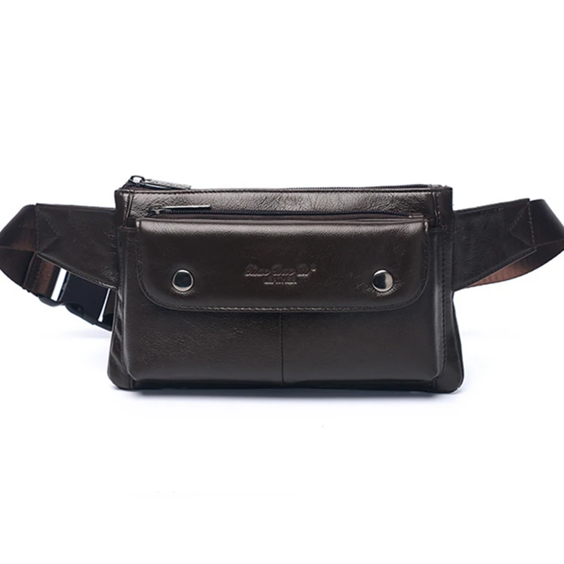 

Male Real Cowhide Retro Hip Fanny Bum Single Chest Bags Casual High Quality Multi-functional Genuine Leather Men Belt Pack Bag