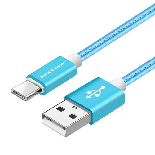 blue USB кабель type C VOXLINK нейлоновый плетеный кабель для быстрой зарядки для samsung Galaxy Usb кабель для Macbook Xiaomi Mi 8 A1 зарядный шнур - Цвет: blue