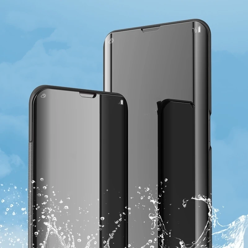Противоударный чехол для Xiaomi Redmi Note 7 роскошный умный зеркальный флип с полной