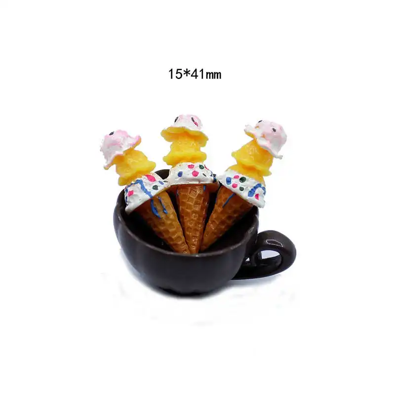 3 Pieces 3 шт. Кукольный дом Миниатюрные ролевые игрушки Мини смолы мороженое играть еда для Барби кукольный домик кухонные игрушки - Цвет: 3 Pieces