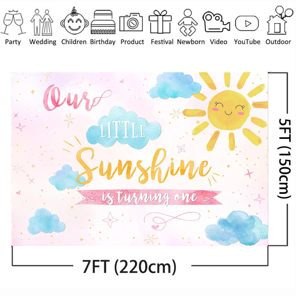 MOCSICKA Sunshine One фон для фотосъемки на день рождения праздничный баннер облако небо