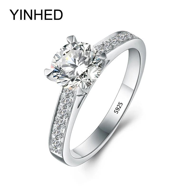 

Женское кольцо из серебра 925 пробы, с фианитом 1,5 карат