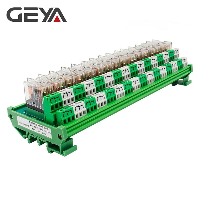 GEYA 2NG2R 16 каналов Omron релейный модуль с plc разъемом 2NO 2NC 12VDC 24VDC DPDT реле сменный
