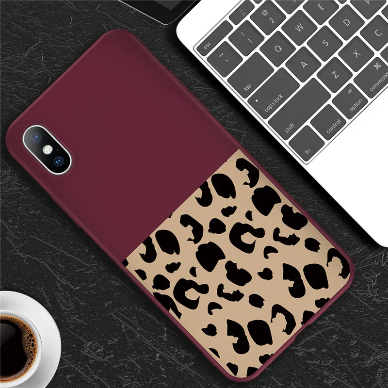 T2 wine red Lovebay чехол для телефона для iPhone 11 Pro 6 6s 7 8 Plus X XR XS Макс 5 5S SE с леопардовым принтом цветной, мягкий, из ТПУ для iPhone х чехол для телефона s - Цвет: T2 wine red