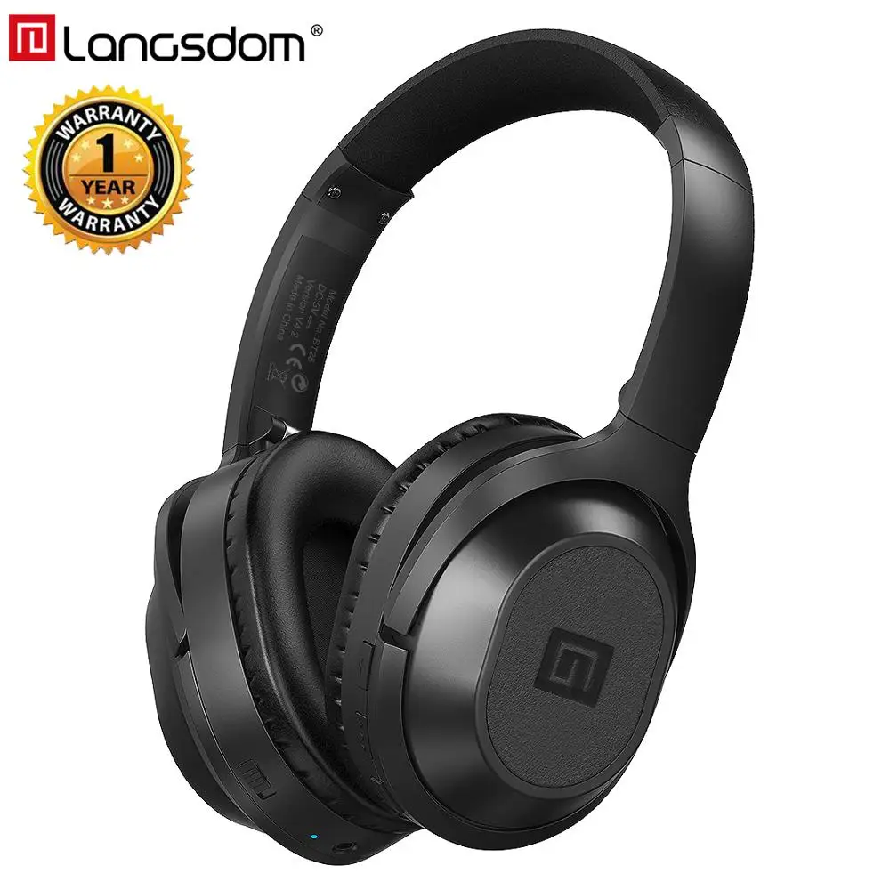 Langsdom активные наушники с шумоподавлением Bluetooth наушники с микрофоном беспроводные наушники накладные стерео ANC для сотового телефона/ПК