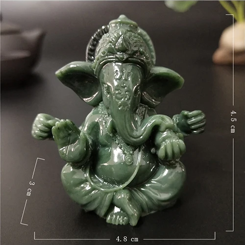 Green1 Статуя лорда Ганеши, слон Будды, Бог, ручная работа, скульптуры Ганеш, статуэтки фэншуй, украшение с изображением Будды, статуи - Цвет: Green1