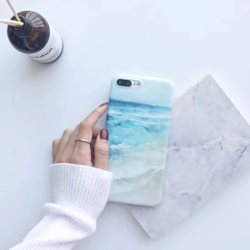 Чехол для телефона ShinyBean IMD с морским синим океаном iPhone 6 S мягкие пляжные Матовые