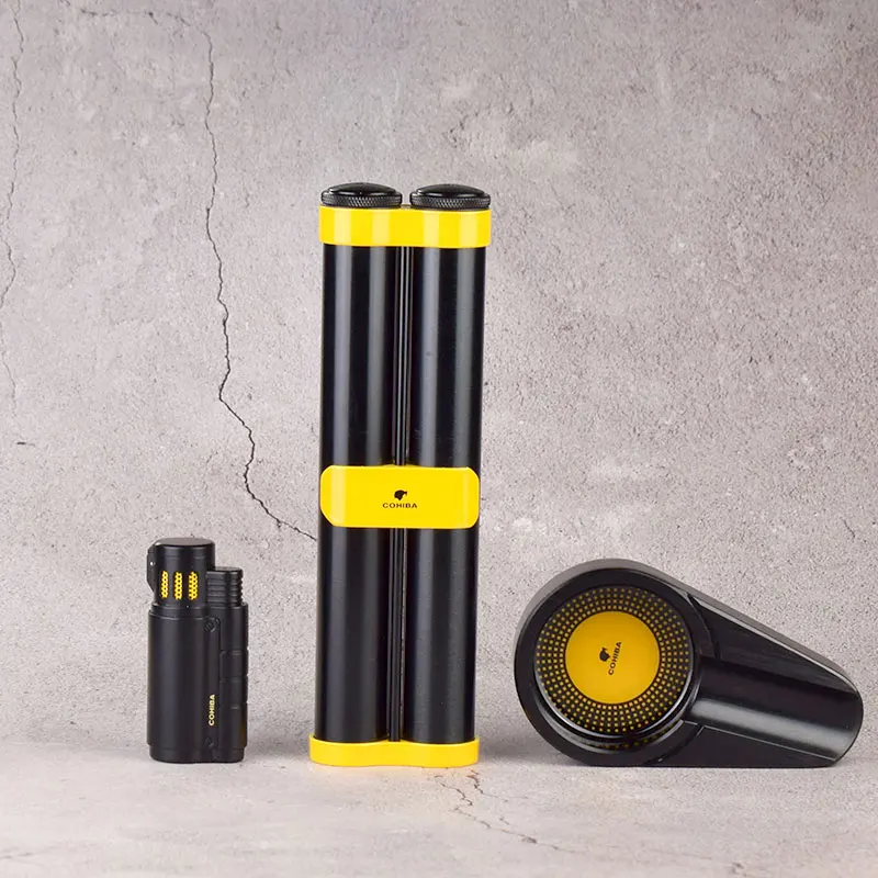 Высокое качество COHIBA черный сигарный набор сигары 2 трубчатая коробка для