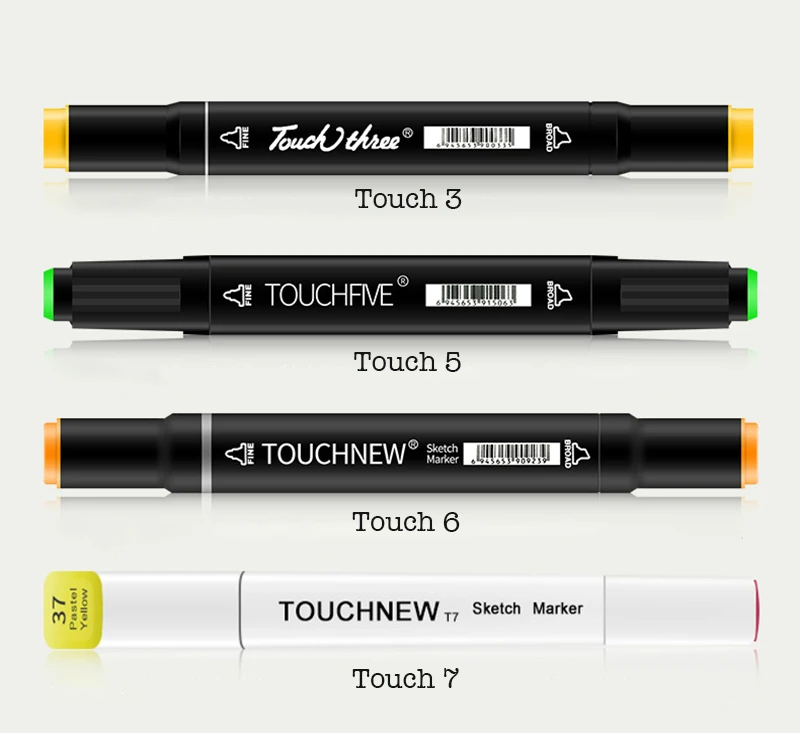 168 цветов TouchNEW T7 Эскиз Арт Маркеры Ручка набор кистей двойная головка масляной спирт манга анимация Рисование Живопись товары для рукоделия