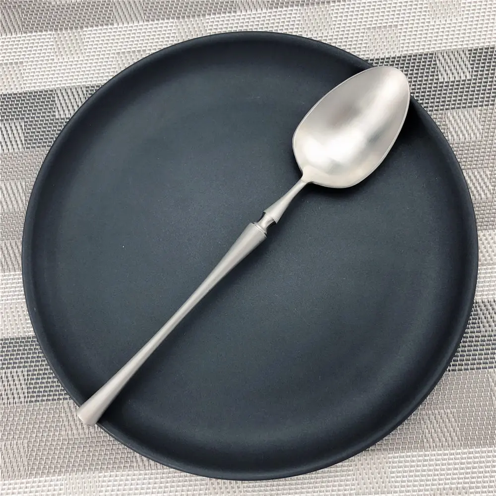 dinner spoon JASHII Ретро pue цвет серебряные столовые приборы набор из нержавеющей стали Западный набор столовых приборов нож десертная вилка, ложка набор серебряных изделий 1 шт - Цвет: dinner spoon