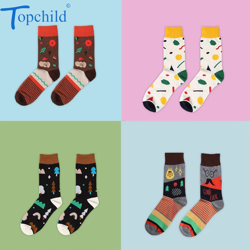 Topchild счастливые модные носки для влюбленных движения носок в стиле ретро зимние
