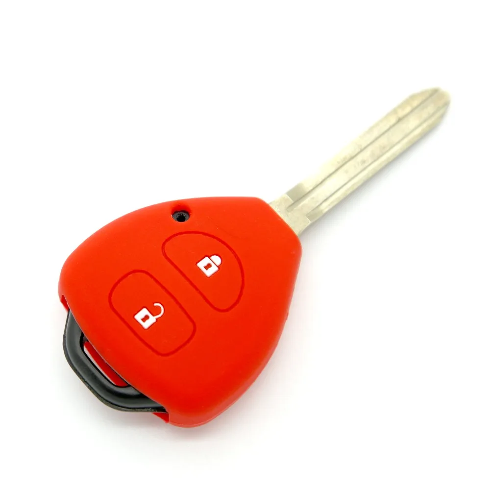 New 2 Buttons Silicone Remote Car Key Case Cover For Toyota Camry Highlander Corolla Hilux Vios Rav4 Aqua Land Cruis | Автомобили и