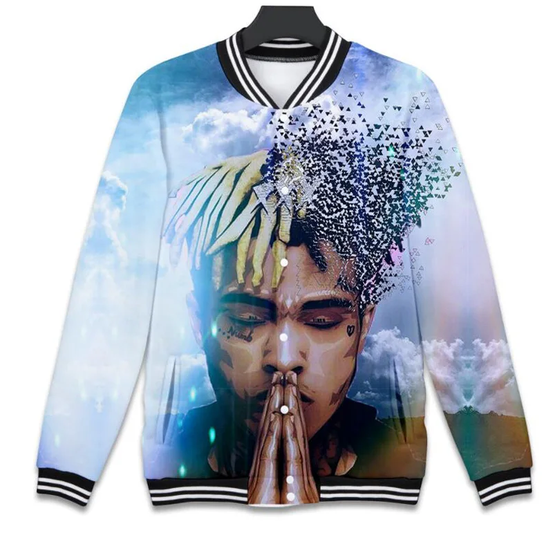 Бейсбольная куртка в стиле хип-хоп рэп xxxtentacion с 3D принтом мужская верхняя одежда