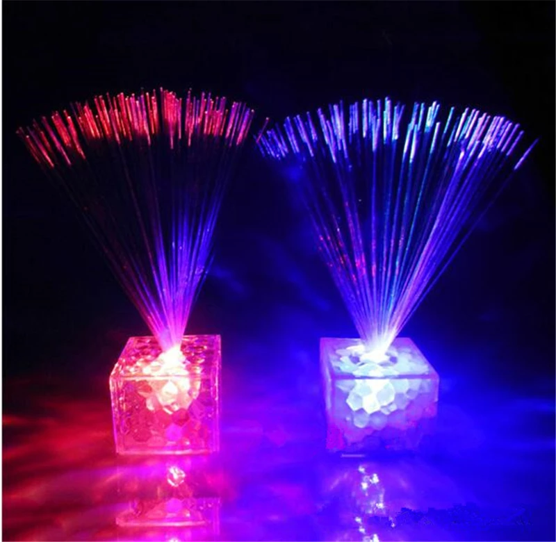 1 шт. 16 см волоконно оптическая Рождественская елка светодиодный кубик воды