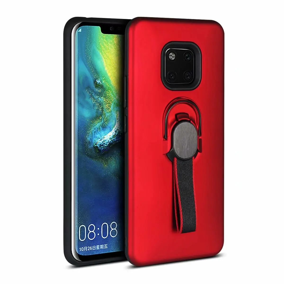 Жесткий чехол для huawei mate 20 Pro из поликарбоната+ ТПУ с магнитным кольцом-подставкой, защитный чехол на заднюю панель для huawei mate 20 lite mate 20 shell - Цвет: red