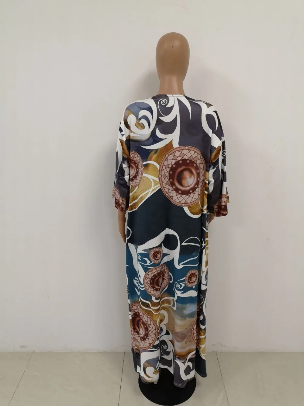 European and American digital printing chiffon tricolor bikini underwear long sleeve cape coat H9524 |