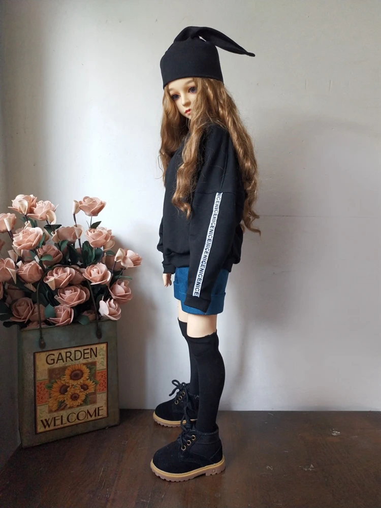 Женская Одежда для кукол 1/3 1/4 bjd 1/6 аксессуары хлопковый свитер футболка джинсы