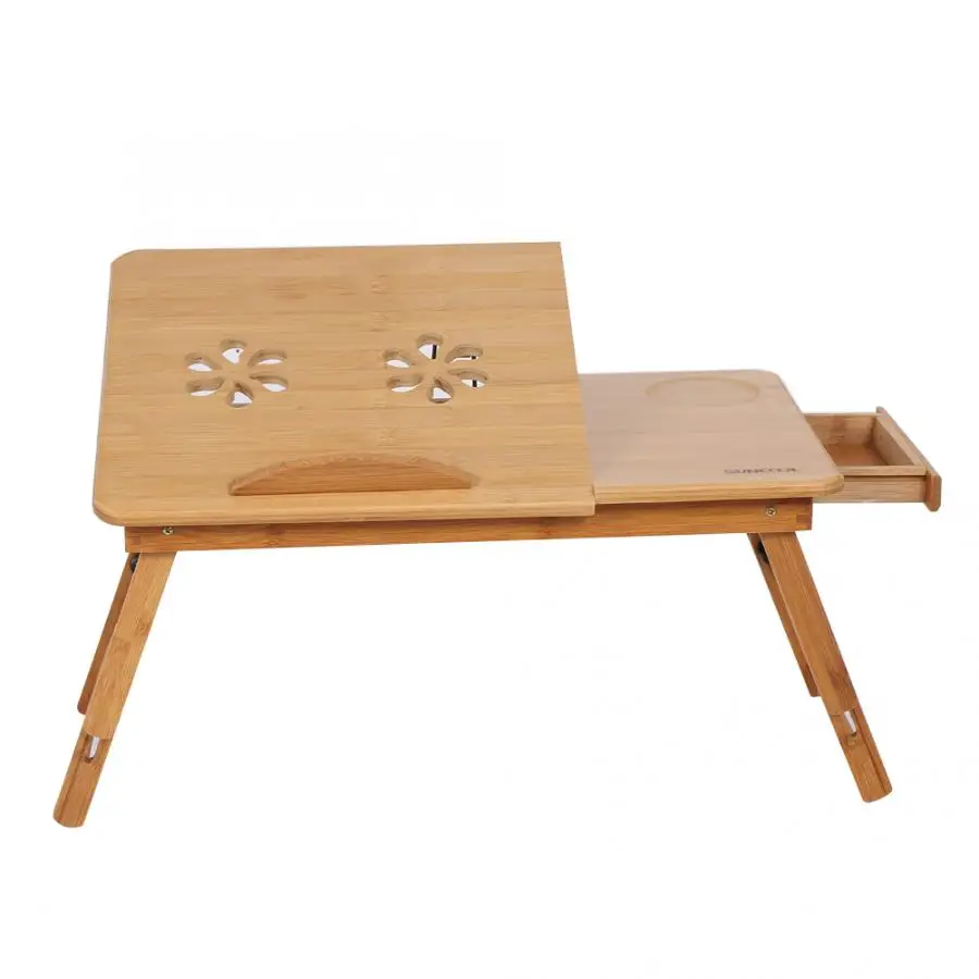 Регулируемая бамбуковая полка для кровати подставка из бамбука общежития поднос
