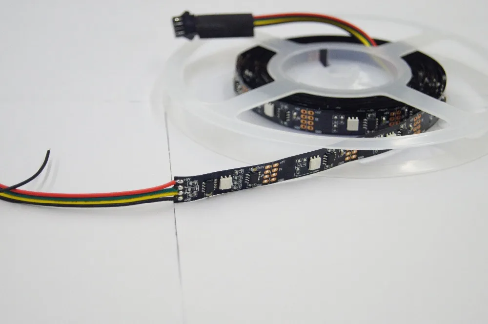 Цифровая светодиодная лента DMX 5 м DC5V 24 светодиода s/m пикс./м полноцветная RGB не