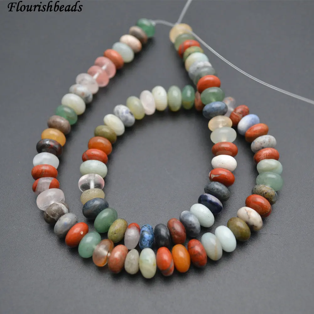 

Круглые бусины 5 х8 мм с натуральными камнями, 5 нитей в комплекте