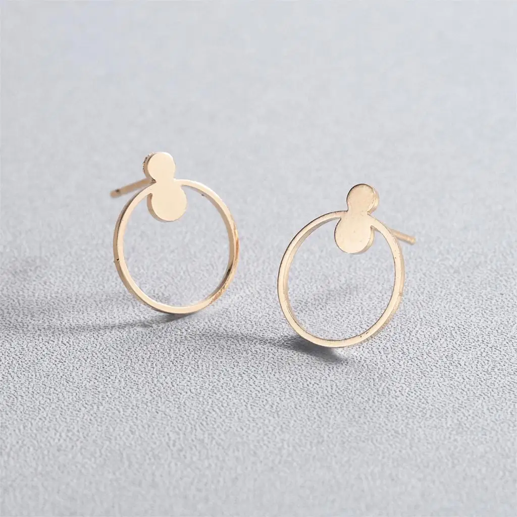 Серьги-пусеты Cxwind круглые геометрические серьги-пусеты полый круг кармы модные