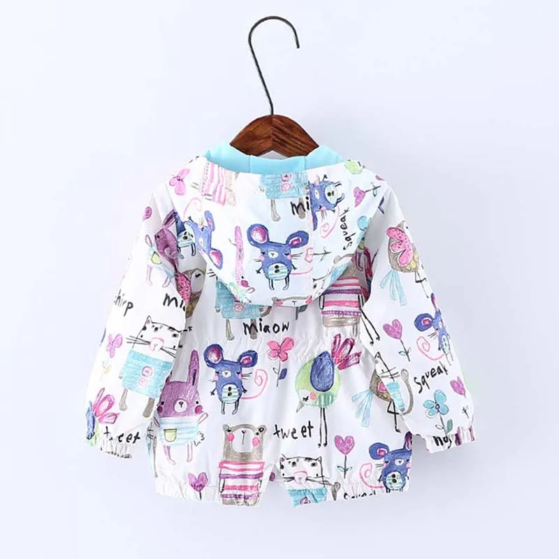 Sunshine &amp Rainy Spring Autumn Cartoon Graffiti Baby Girl Jackets Coats Hooded Windbreaker For Girls Boys Toddler Kids Outerwear | Детская