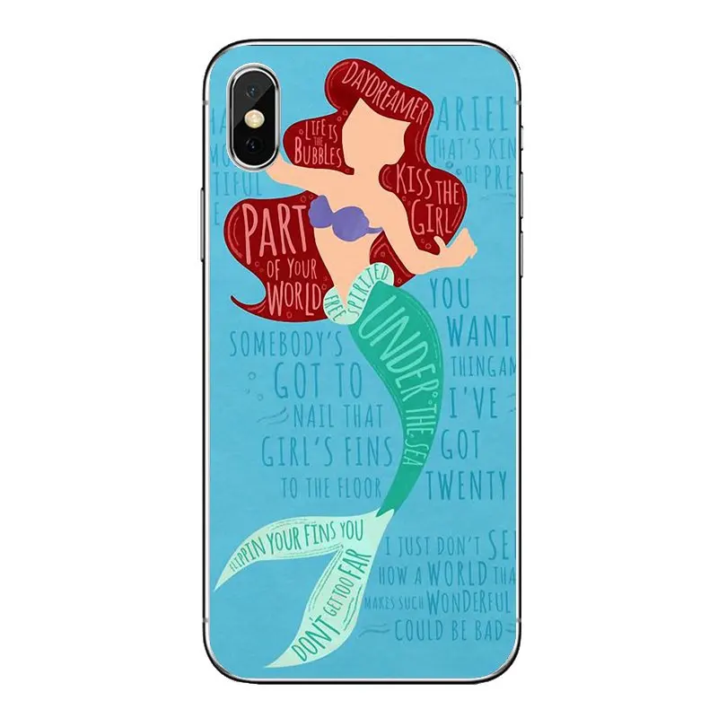 Для iPod Touch iPhone 4 4S 5 5S 5C SE 6 6S 7 8 X XR XS Plus MAX мягкие чехлы с рисунками животных Русалочки