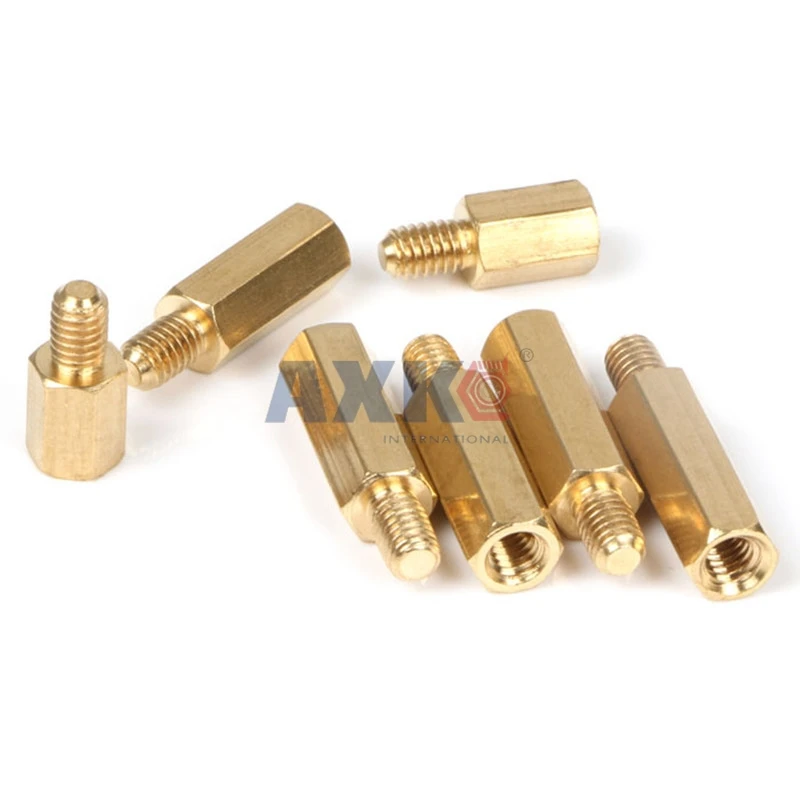 AXK M2 Male 3mm x Female 3-30 mm Brass Standoff Spacer Copper Hexagonal Stud Hollow Pillars 1PCS | Обустройство дома - Фото №1