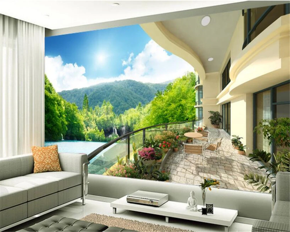 3d обои на заказ с изображением красивой горы Пейзаж для гостиной фоне телевизора