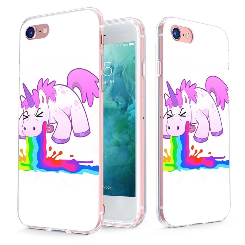 MLCRIYG мягкий телефон чехол для iPhone 6 S Plus 7 8 X TPU красочный пейзаж Единорог Сова
