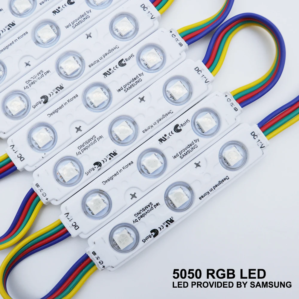 20 штук DC 12V Светодиодный модуль RGB SMD 5050 3 светодиодный s подачи сигнала светильник