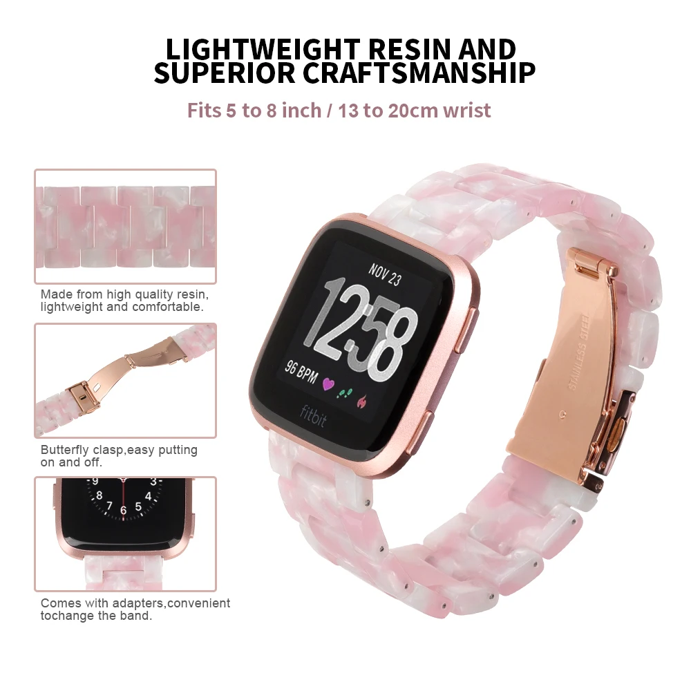 Ремешок для часов из смолы для всех Fitbit Versa/Versa Lite Edition/Versa Special Edition ремешок с пряжкой для наручных часов ремни браслет