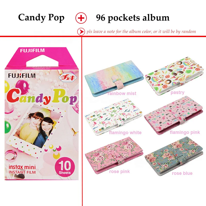 Fujifilm Instax Mini Film Candy Pop 10 листов для 9 8 7s 70 90 25 мгновенный Polariod камеры смартфона