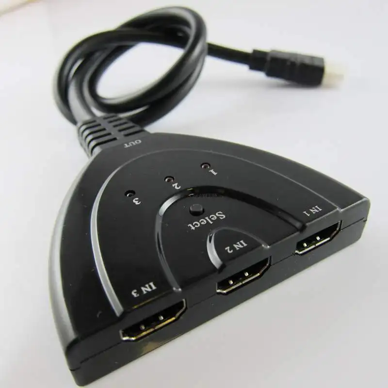 Бесплатная доставка 3 сторонний разветвитель HDMI Swich HD видеопереключатель HUB