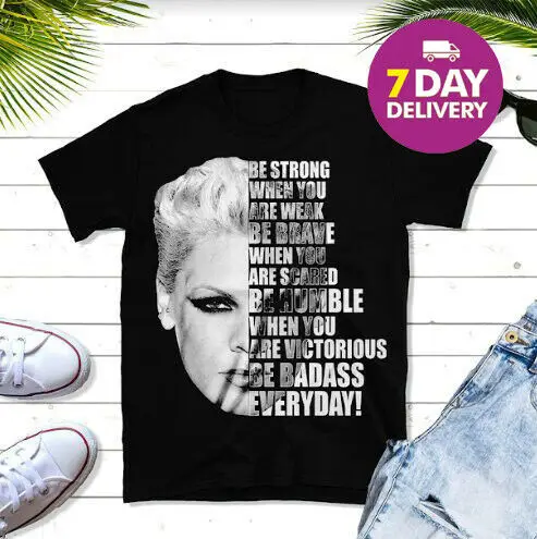 Badass Повседневная певица розовая музыкальная песня хлопковая Футболка