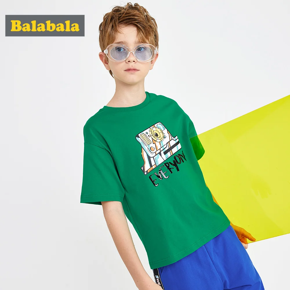 BalabalaBoys/футболка 2019 г. Новая летняя детская одежда с короткими рукавами для
