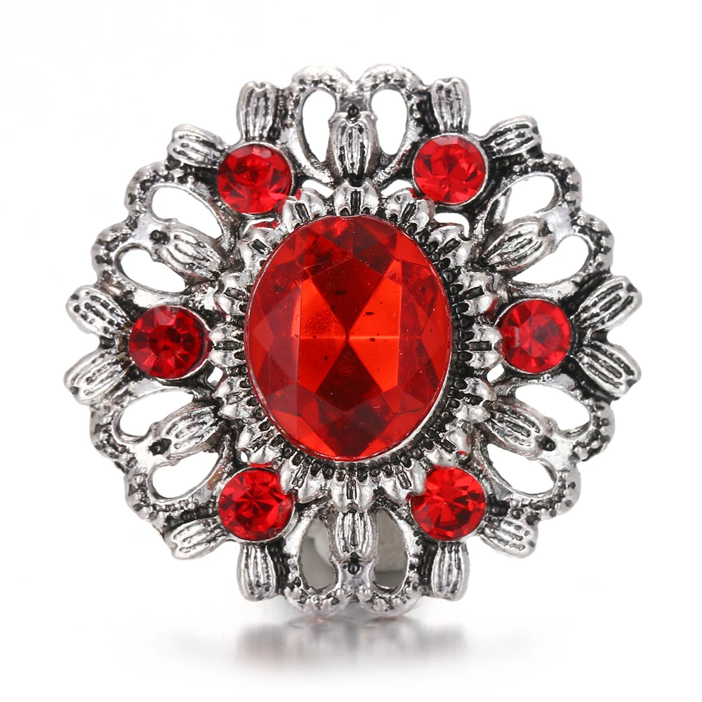 6pcs/lot Snap Jewelry Crocodile Rhinestone Button flower Metal fit 18mm Bracelet Bangle Earrings Necklaces BS002 | Украшения и