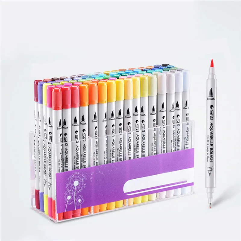 Детские игрушки для рисования 12 цветов двойная головка ручная роспись маркеры