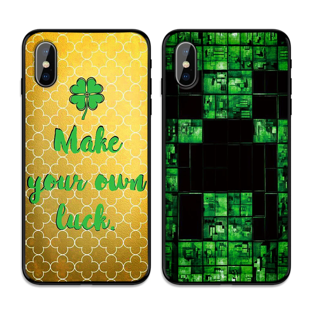 Green and Black Soft TPU Case Cover for Apple iPhone 6 6S 7 8 Plus 5 5S SE X XS MAX XR Silicone Cases | Мобильные телефоны и